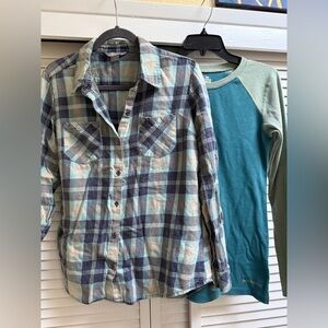 Natural Reflections Blue Button Up Long Sleeved Noble Outfitters women’s Sz S/M